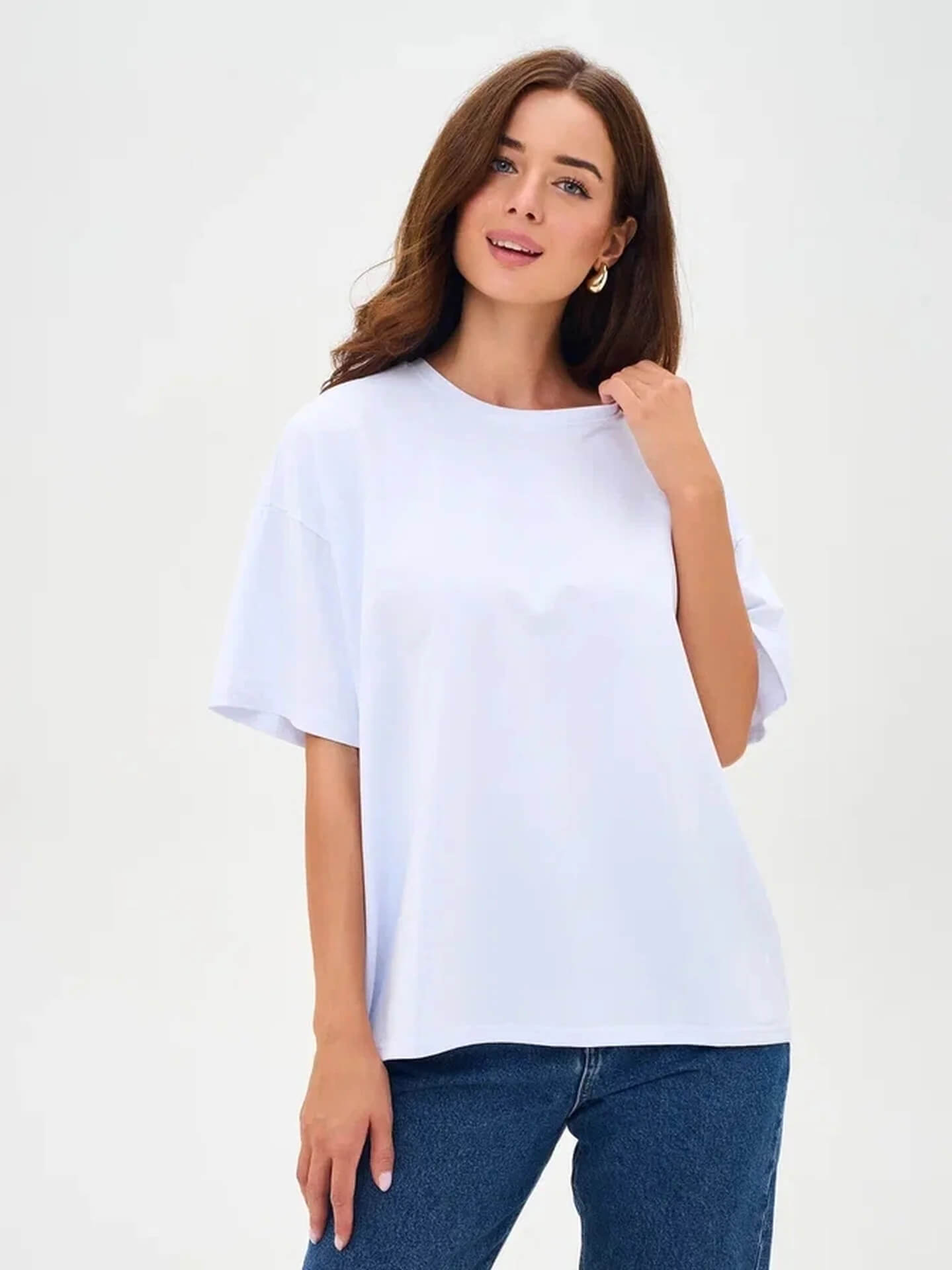 Белая оверсайз футболка 220 г/м²