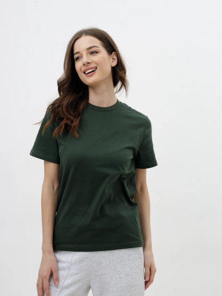 Футболка женская хаки темный 180гр оптом — TexDress