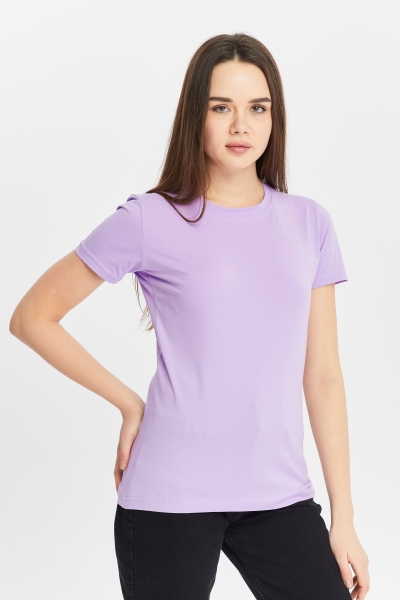 Футболка женская приталеная сиреневая