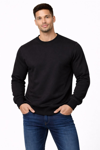 Свитшот мужской базовый футер, 220гр 2х-нитка 100% хлопок оптом — TexDress