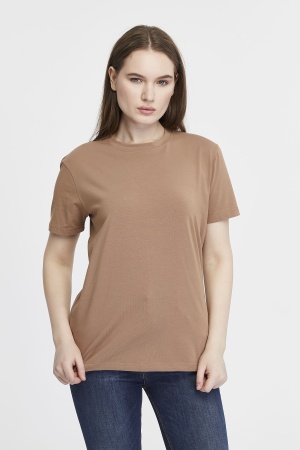 Футболка женская прямого кроя коричневая
