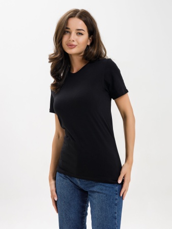 Женская базовая футболка черная
