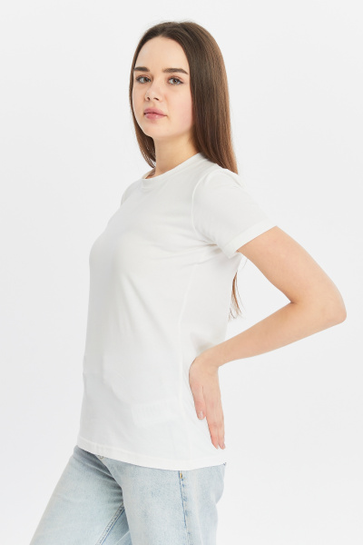 Футболка женская приталеная белая оптом — TexDress