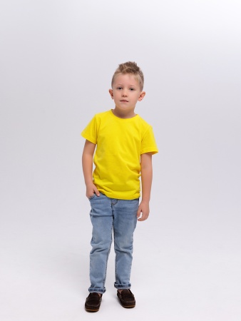 Футболка базовая детская для мальчиков желтая