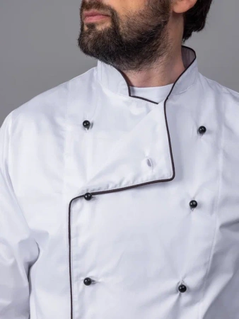 Китель классический с кантом с пуклями белый