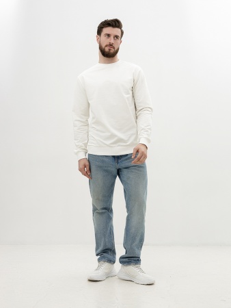 Свитшот мужской без начеса молочно-белый