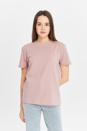 Футболка женская прямого кроя бледно-розовая