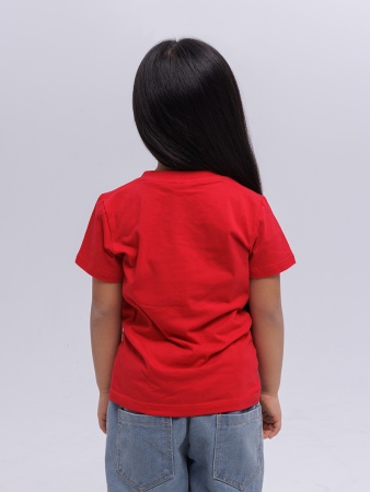 Футболка базовая детская для девочек красная