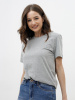 Женская базовая футболка серый меланж