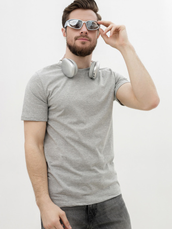 Базовая футболка унисекс серый меланж