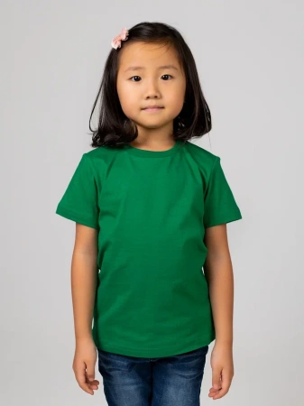 Футболка базовая детская для девочек зеленая