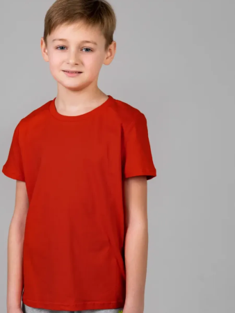 Футболка базовая детская для мальчиков красная