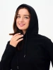 Худи женское чёрное 320 г/м² с начёсом Texdress