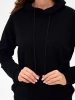 Худи женское чёрное 320 г/м² с начёсом Texdress