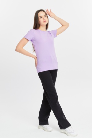 Футболка женская приталеная сиреневая