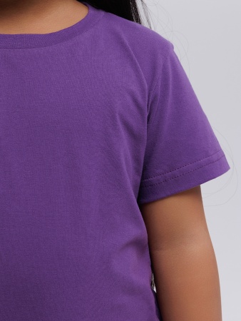 Футболка базовая детская для девочек фиолетовая