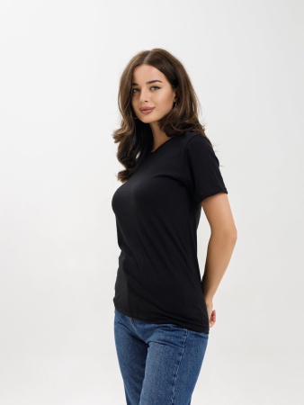 Женская базовая футболка черная