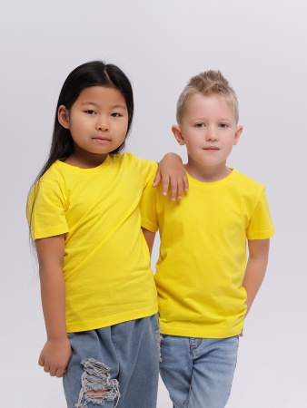 Футболка базовая детская для мальчиков желтая