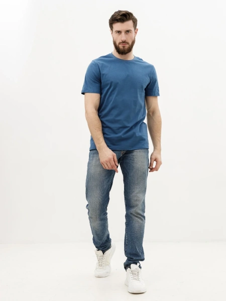 Футболка мужская синий Индиго 180гр оптом — TexDress
