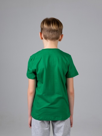 Футболка базовая детская для мальчиков зеленая