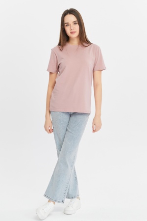 Футболка женская прямого кроя бледно-розовая