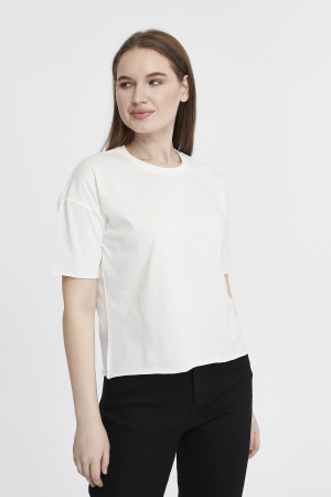Футболка женская кроп-топ оверсайз белая