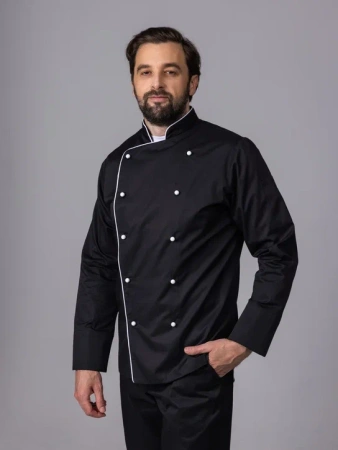 Китель классический с кантом с пуклями черный