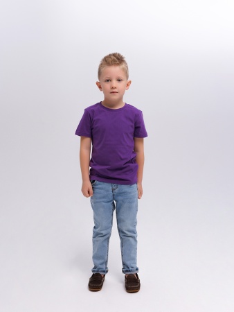 Футболка базовая детская для мальчиков фиолетовая