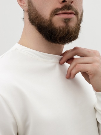 Свитшот мужской без начеса молочно-белый