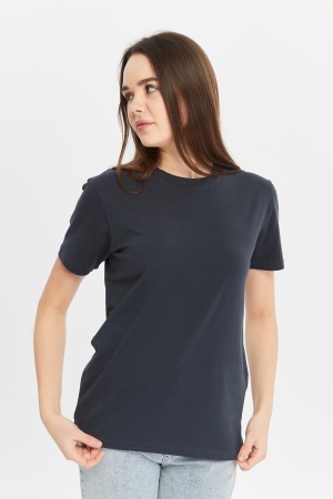 Футболка женская прямого кроя тёмно-серая