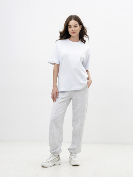 Футболка женская оверсайз белая оптом — TexDress