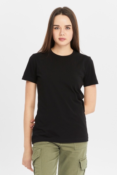 Футболка женская приталеная чёрная