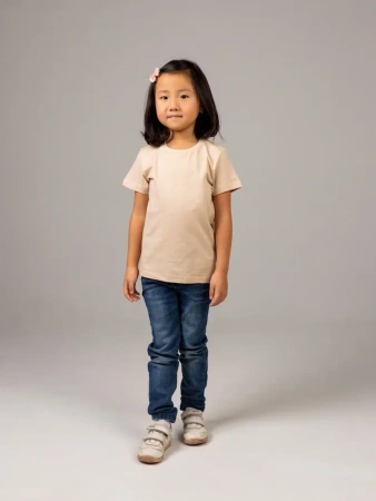 Футболка базовая детская для девочек телесная