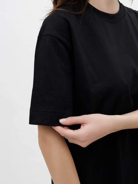 Футболка женская оверсайз черная оптом — TexDress