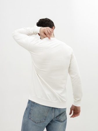 Свитшот мужской без начеса молочно-белый