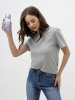 Женская базовая футболка серый меланж