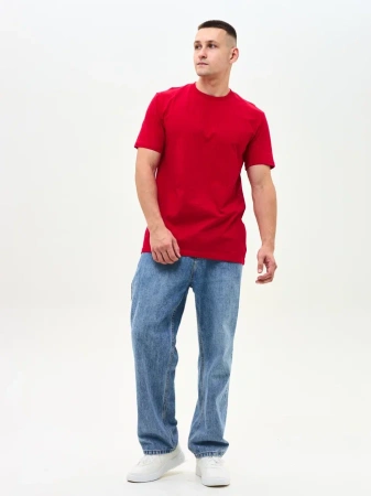 Мужская базовая футболка красная