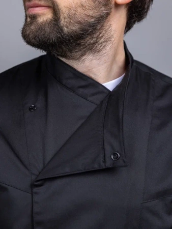 Китель повара с дышащими вставками черный