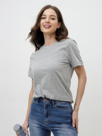 Женская базовая футболка серый меланж