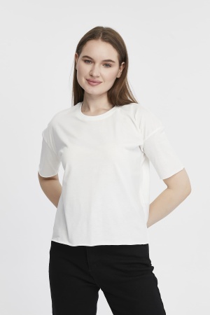 Футболка женская кроп-топ оверсайз белая