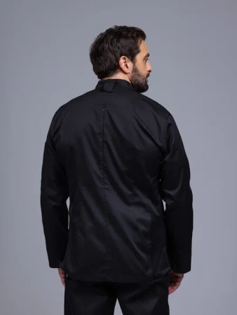 Китель повара с дышащими вставками черный