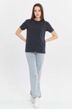 Футболка женская прямого кроя тёмно-серая