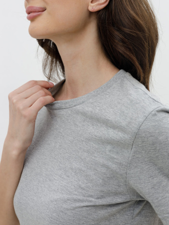 Женская базовая футболка серый меланж