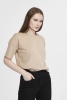 Футболка женская кроп-топ оверсайз бежевая