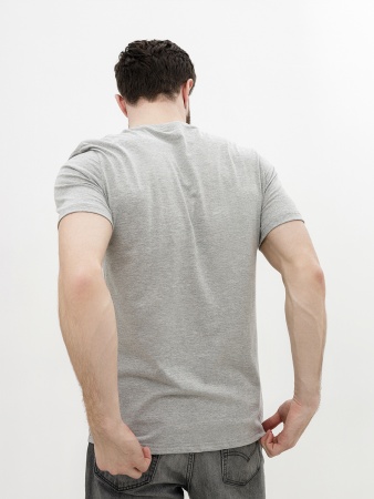 Мужская базовая футболка серый меланж