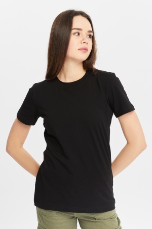 Футболка женская приталеная чёрная