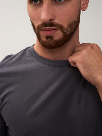 Мужская базовая футболка тёмно-серый графит