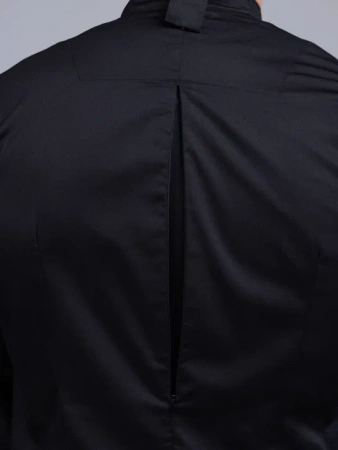 Китель повара с дышащими вставками черный