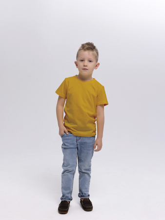 Футболка базовая детская для мальчиков горчичная