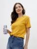 Женская базовая футболка горчичная